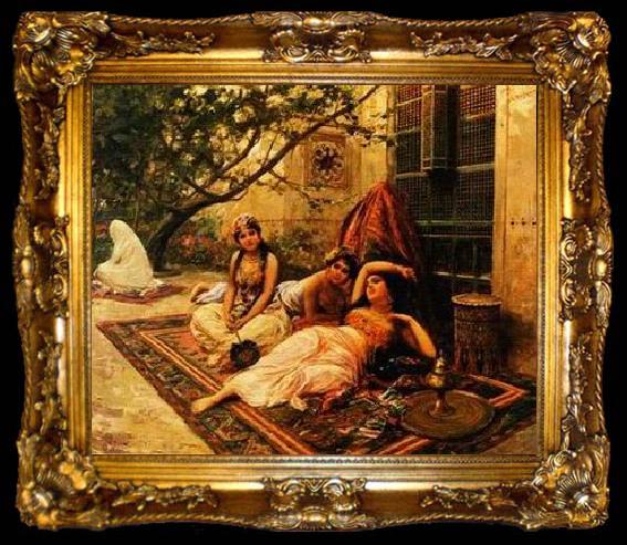 framed  unknow artist Arab or Arabic people and life. Orientalism oil paintings  236, ta009-2
